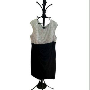 Semi-Formal Black and White Dress with Sequins Plus Size